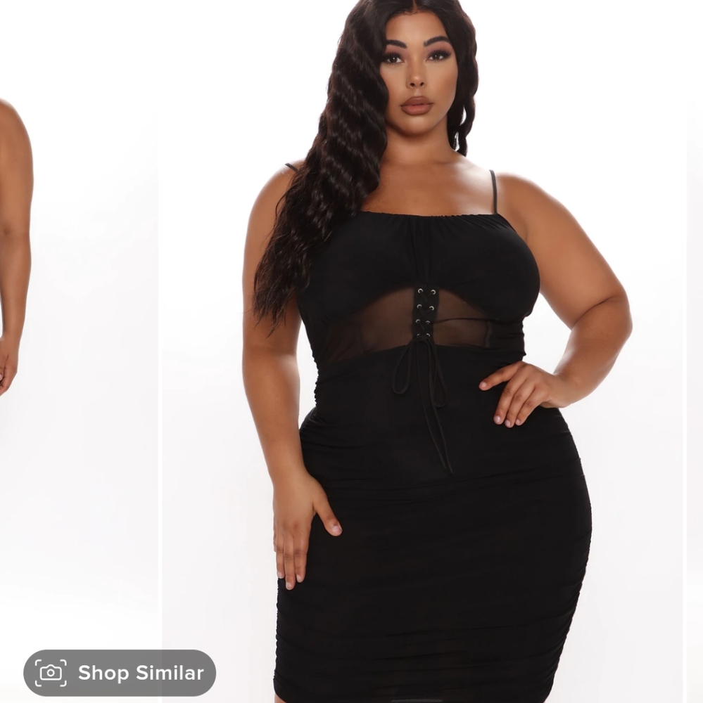 FN Mesh Ruched Dress - Picture 3 of 4